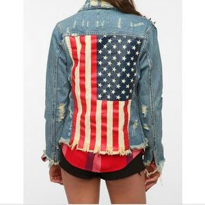 UNIF AMERICAN FLAG JEAN JACKET